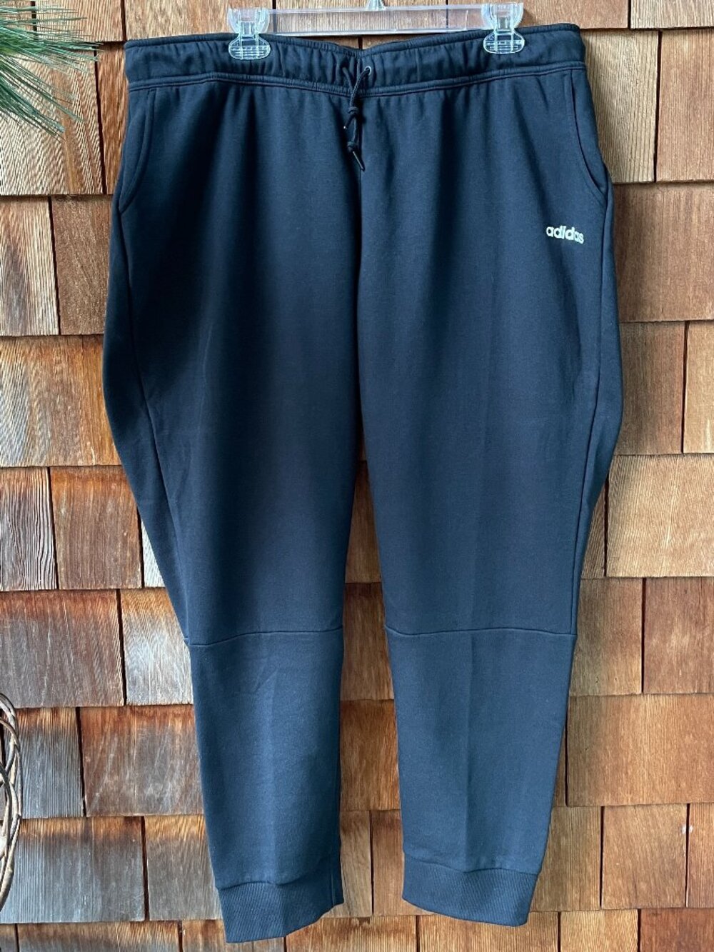 NWT Adidas Cozy Black Fleece Joggers with Pockets in Women's 2X